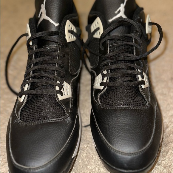 New Nike Baseball Cleats Size 16 Jordan 4 Retro Metal Oreo Rare 807710 010